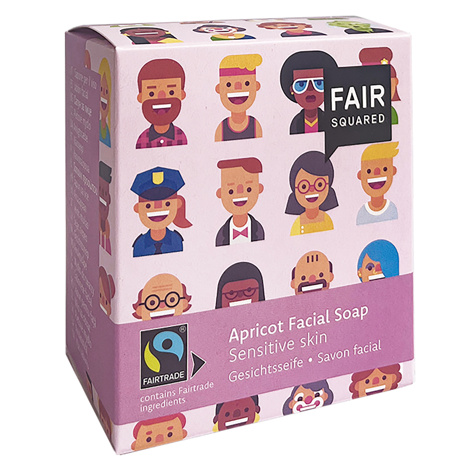 FAIR SQUARED Apricot Facial Soap Sensitive, zwei Gesichtsseifen à 80 g für sensible und trockene Haut.
