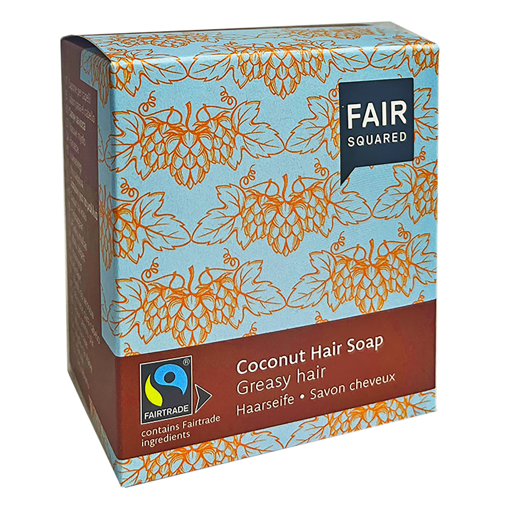 FAIR SQUARED Coconut Hair Soap Greasy, two bars of hair soap (80 g each) for hair that quickly becomes greasy.