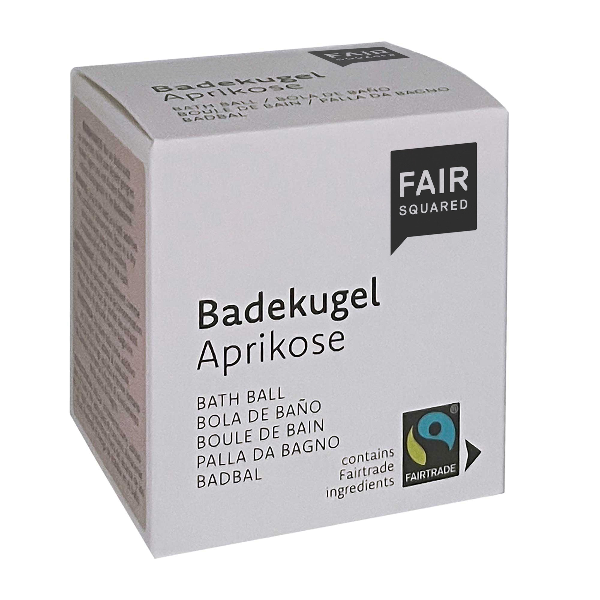 Fair Squared Packung mit einer Badekugel Aprikose 60gr