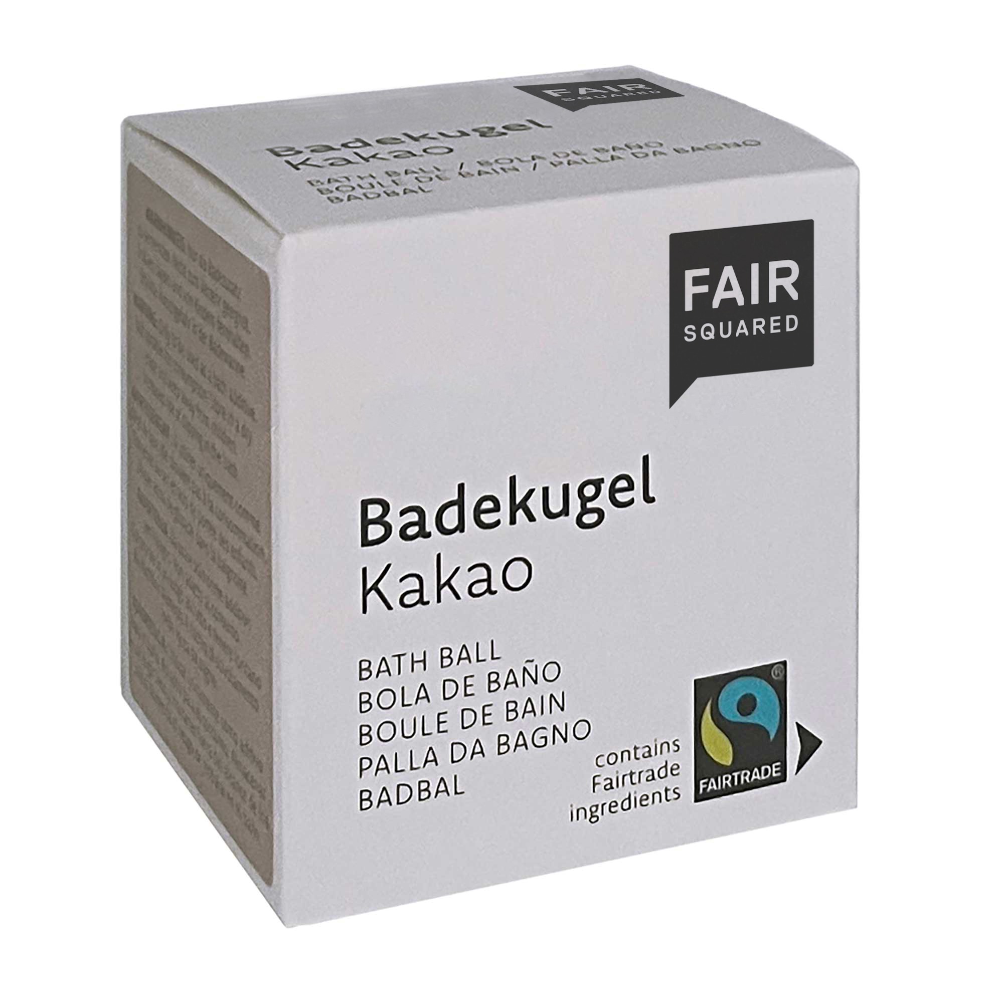 Fair Squared Packung mit einer Badekugel Kakao 60gr