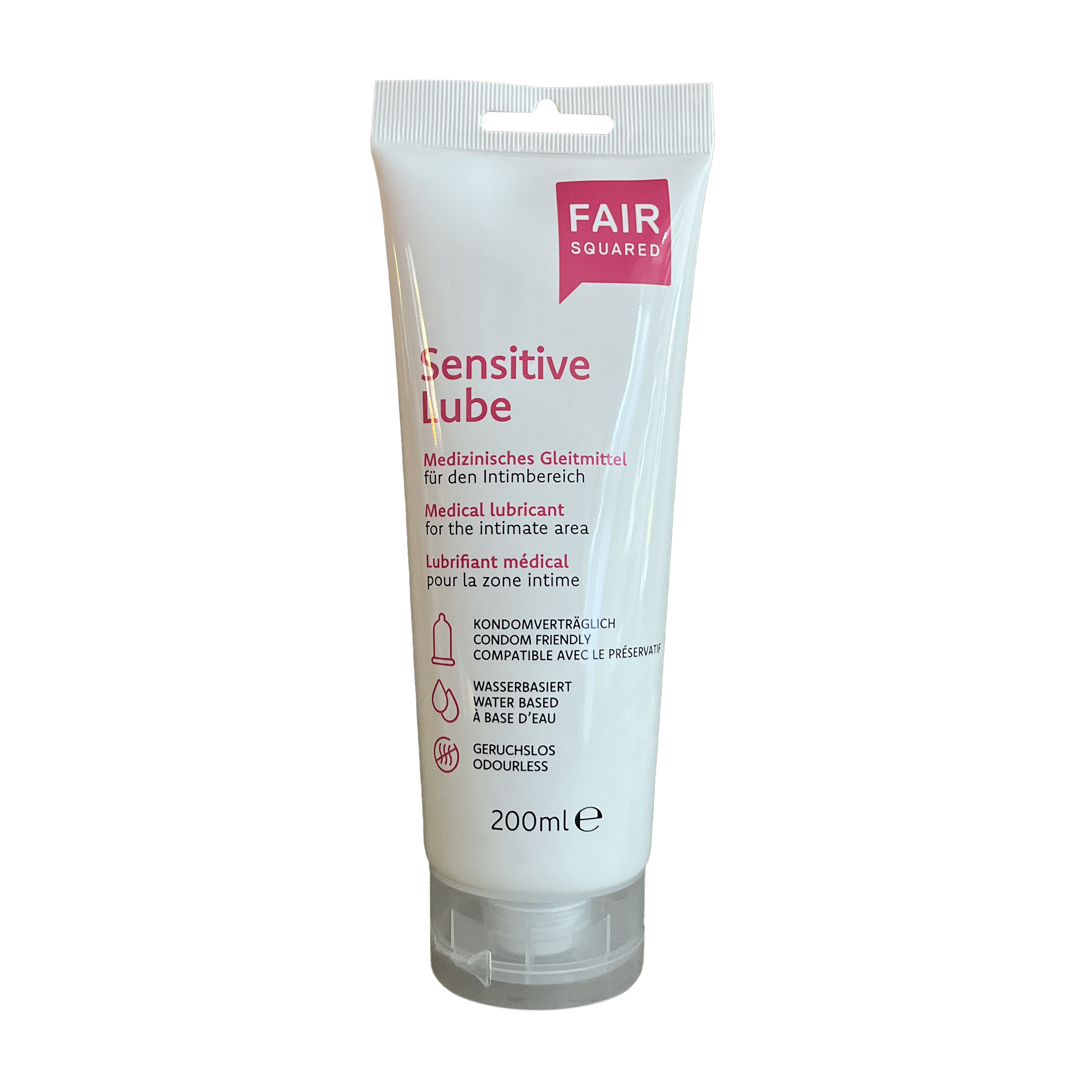 FAIR SQUARED Sensitive Lube, Tube enthält 200ml medizinischem Gleitmittel.