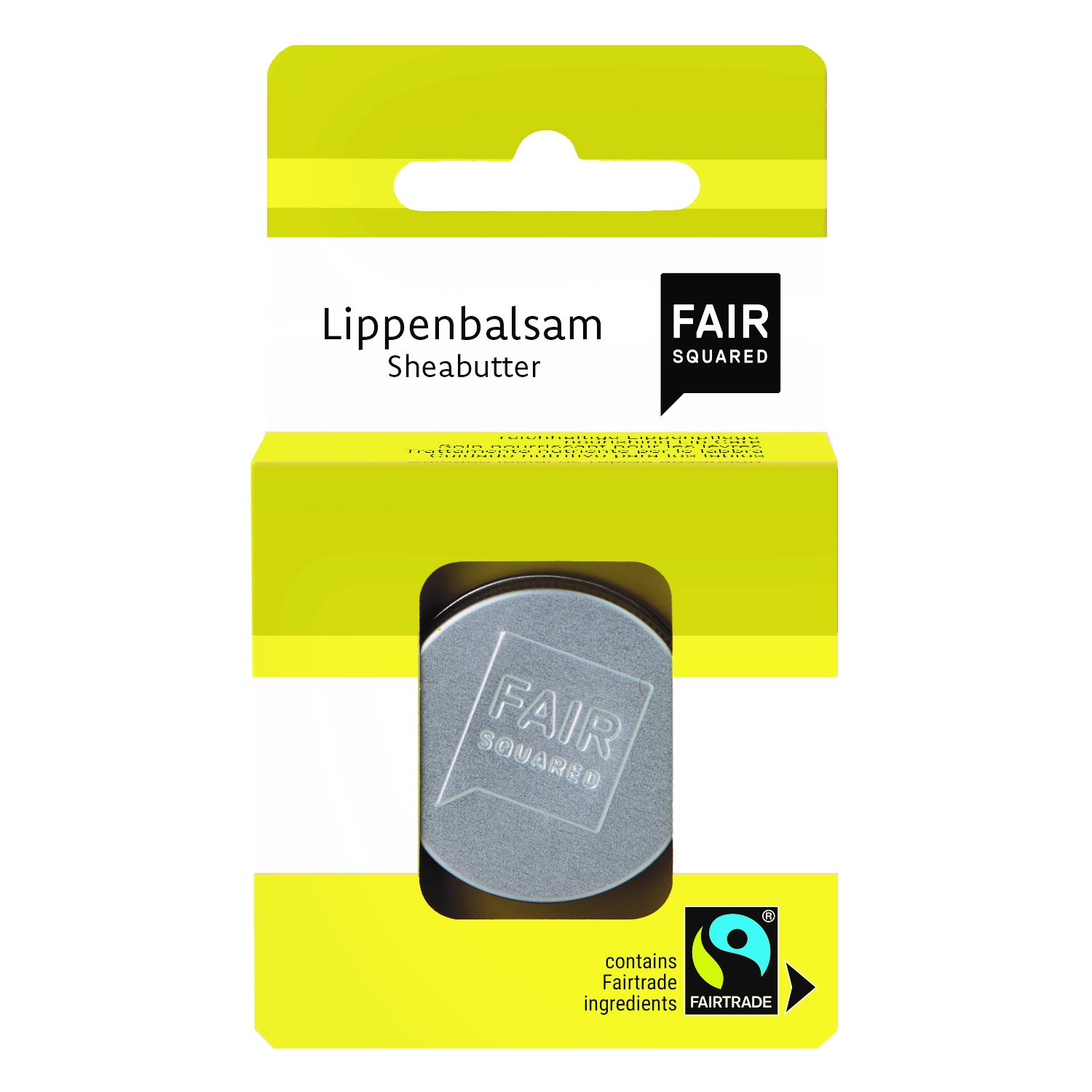 FAIR SQUARED Sheabutter Lippenbalsam Dose in Kartonverpackung