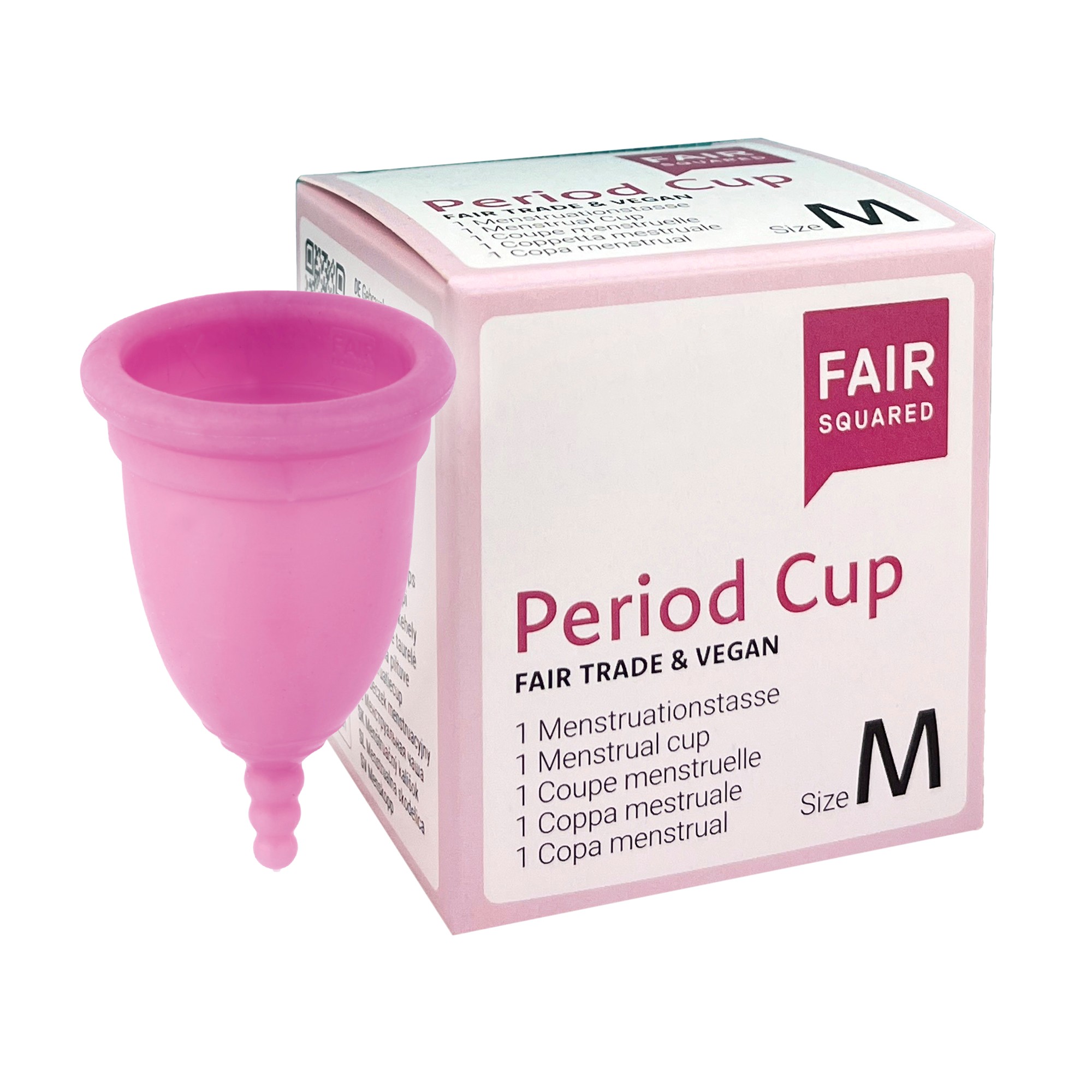 Period Cup und seine Verpackung in der Größe M, Pink